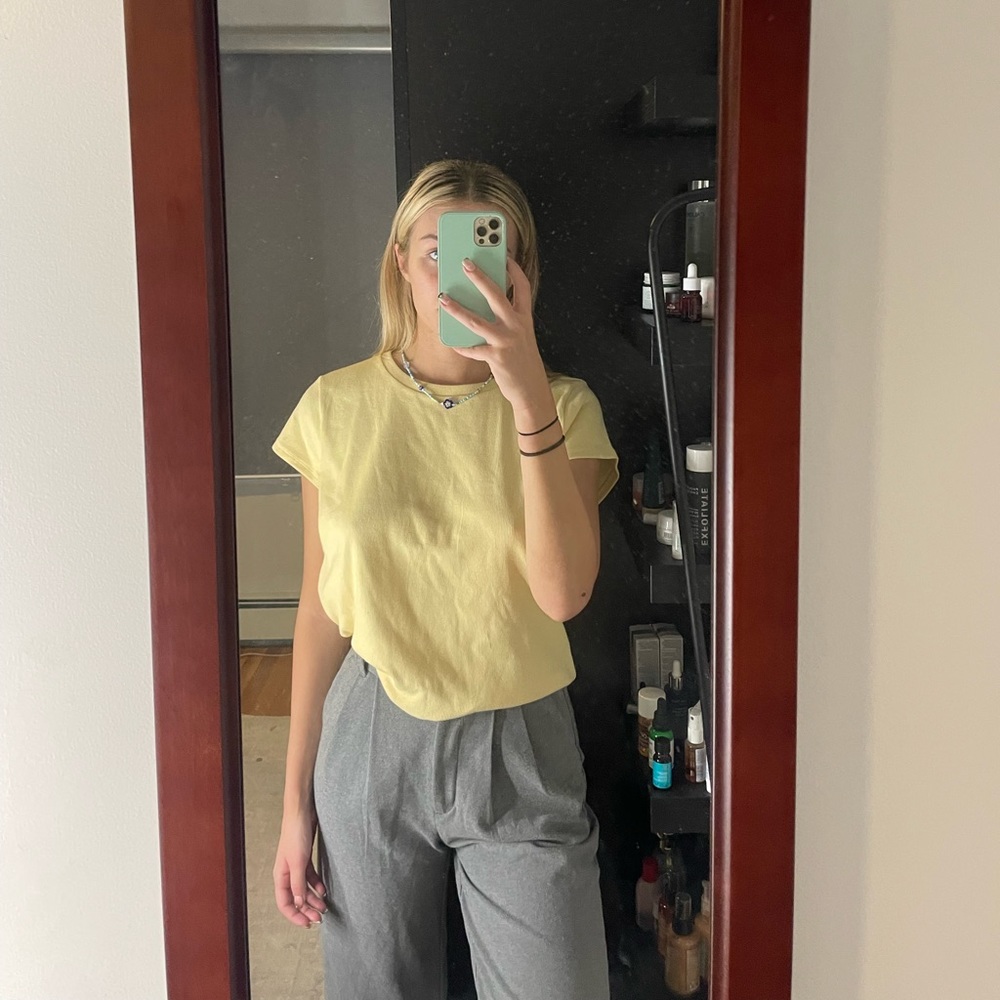 pastel yellow top